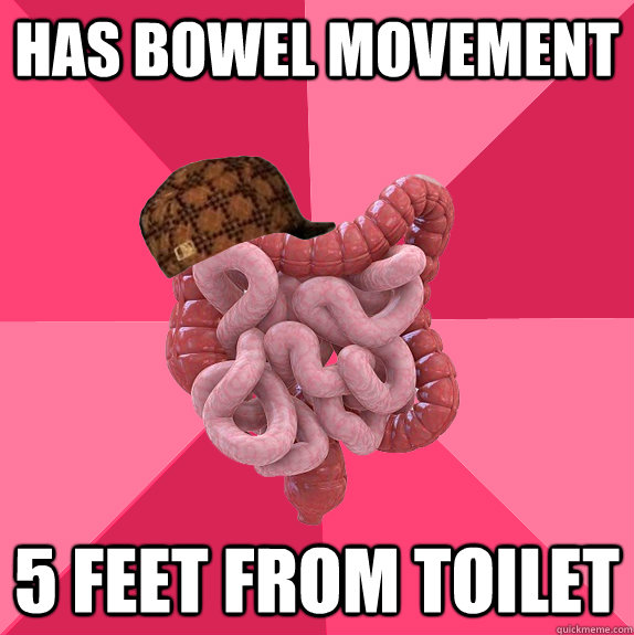 Has bowel movement 5 feet from toilet - Has bowel movement 5 feet from toilet  Scumbag Intestines