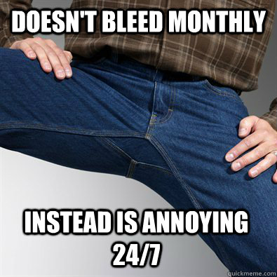 Doesn't bleed monthly instead is annoying 24/7   Scumbag Penis