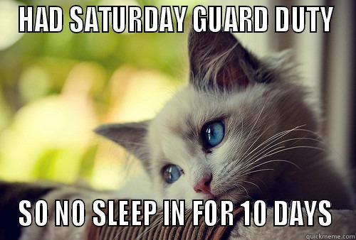 HAD SATURDAY GUARD DUTY SO NO SLEEP IN FOR 10 DAYS First World Problems Cat