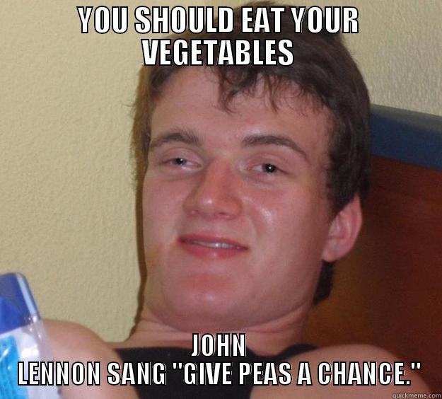 YOU SHOULD EAT YOUR VEGETABLES JOHN LENNON SANG 