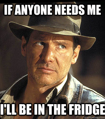 If anyone needs me I'll be in the fridge  Indiana jones