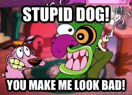 Stupid dog! You make me look bad! - Stupid dog! You make me look bad!  STUPID DOG!