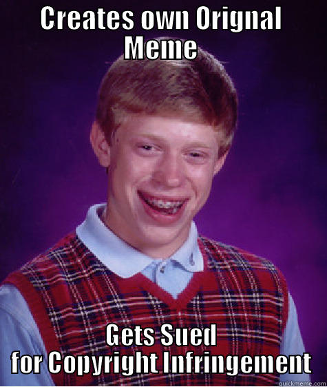 CREATES OWN ORIGNAL MEME GETS SUED FOR COPYRIGHT INFRINGEMENT Bad Luck Brian