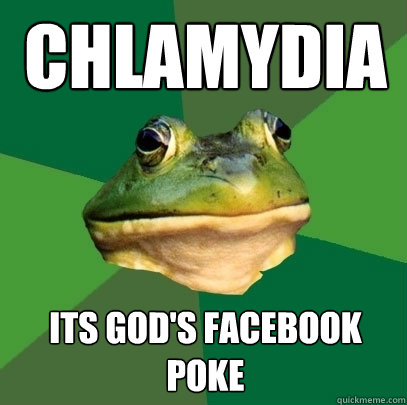 Chlamydia Its God's facebook poke   Foul Bachelor Frog