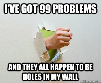 I've got 99 problems and they all happen to be holes in my wall  