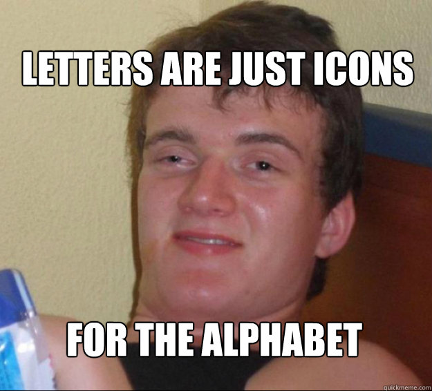 Letters are just icons For the alphabet  10guy