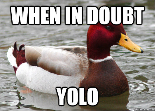 when in doubt YOLO  Malicious Advice Mallard