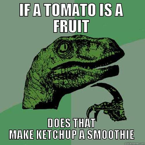 IF A TOMATO IS A FRUIT DOES THAT MAKE KETCHUP A SMOOTHIE Philosoraptor