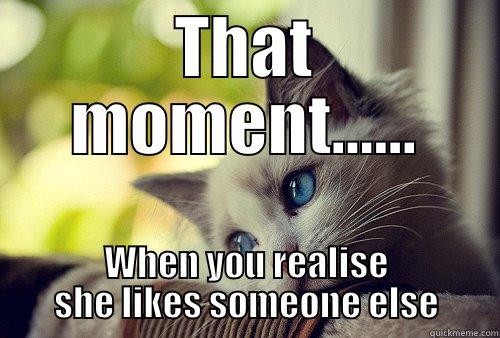 THAT MOMENT...... WHEN YOU REALISE SHE LIKES SOMEONE ELSE First World Problems Cat
