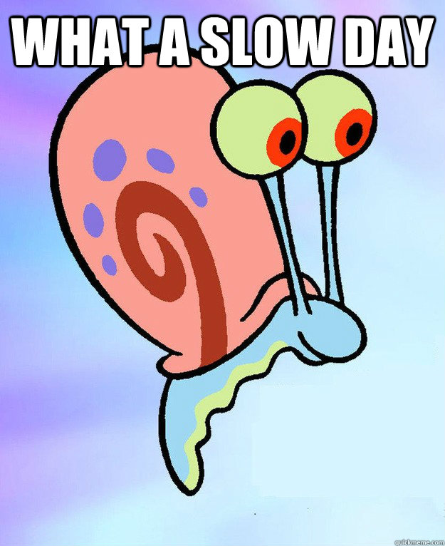what a slow day   Gary the Snail