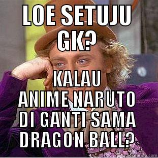 LOE SETUJU GK? KALAU ANIME NARUTO DI GANTI SAMA DRAGON BALL? Condescending Wonka