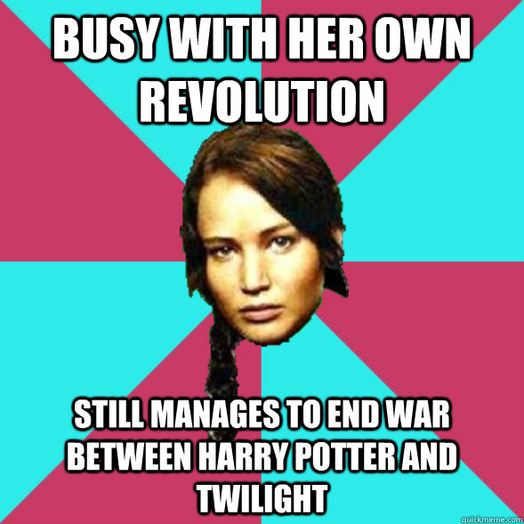 BUSY WITH HER OWN REVOLUTION STILL MANAGES TO END WAR BETWEEN HARRY POTTER AND TWILIGHT  