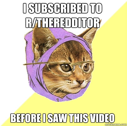I subscribed to r/theredditor before I saw this video  Hipster Kitty