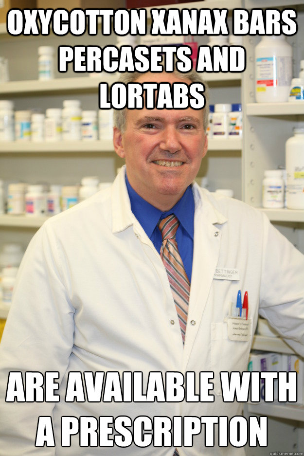 oxycotton xanax bars percasets and lortabs ARE AVAILABLE WITH A PRESCRIPTION  Good Guy Pharmacist