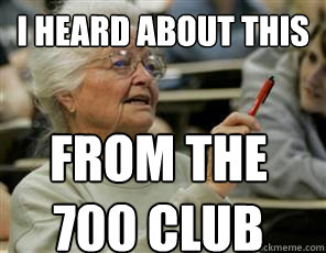 I HEARD ABOUT THIS FROM THE 
700 CLUB  Senior College Student