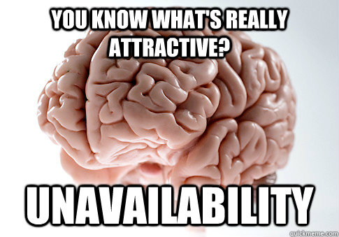 You know what's really attractive? Unavailability   Scumbag Brain