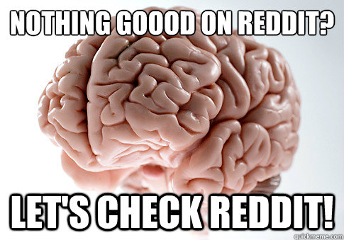 Nothing goood on reddit? Let's check reddit!  Scumbag Brain