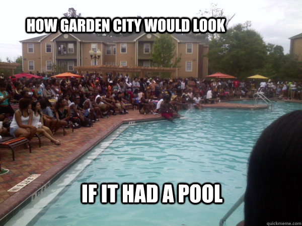 how garden city would look if it had a pool  black people pool party
