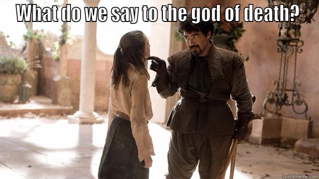 WHAT DO WE SAY TO THE GOD OF DEATH?  Arya not today