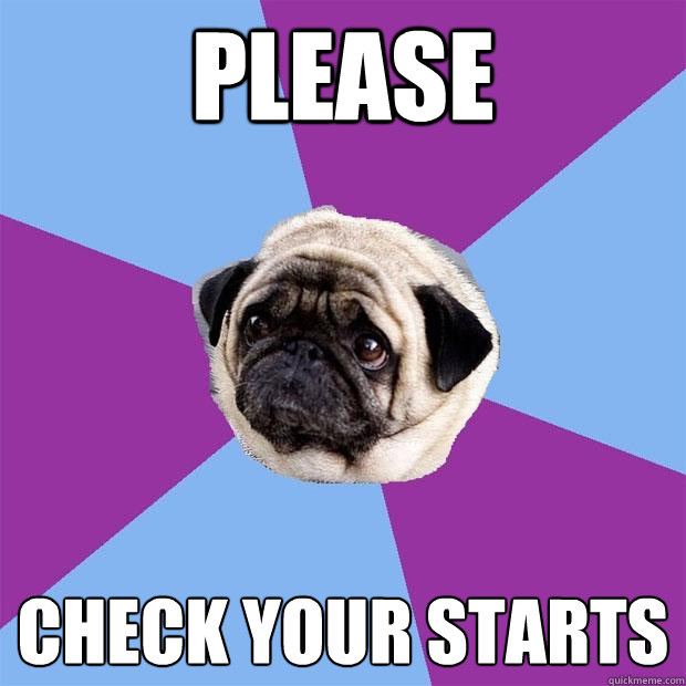 Please check your starts  Lonely Pug