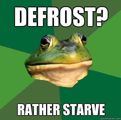 Defrost? Rather starve  Foul Bachelor Frog
