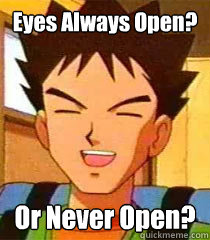 Eyes Always Open? Or Never Open?  
