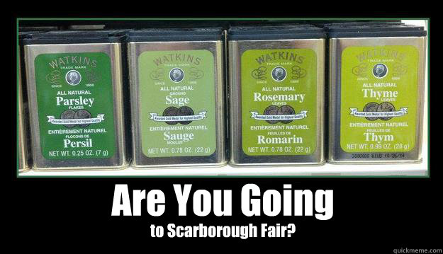 Are You Going to Scarborough Fair?  Are You Going to Scarborough Fair