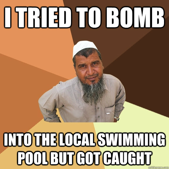 I TRIED TO BOMB INTO THE LOCAL SWIMMING POOL BUT GOT CAUGHT - I TRIED TO BOMB INTO THE LOCAL SWIMMING POOL BUT GOT CAUGHT  Ordinary Muslim Man