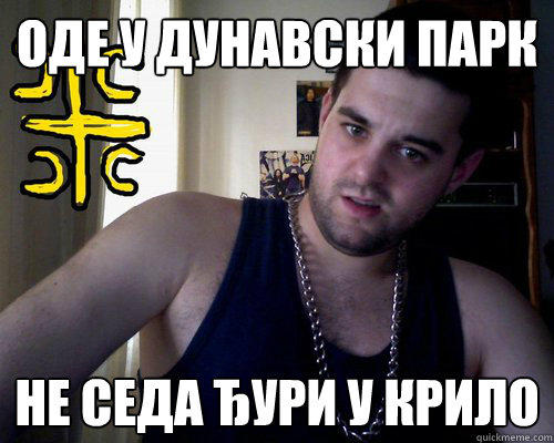 ОДЕ У ДУНАВСКИ ПАРК НЕ СЕДА ЂУРИ У КРИЛО  good serb guy