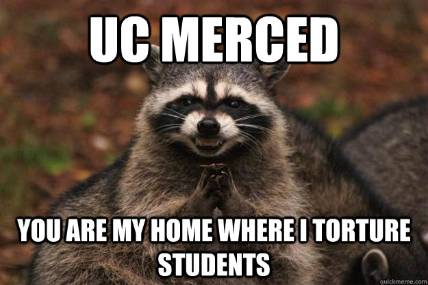 UC MErced You are my home where I torture students   Evil Plotting Raccoon