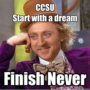 CCSU
Start with a dream Finish Never  Creepy Wonka