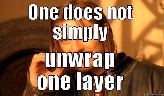 ONE DOES NOT SIMPLY UNWRAP ONE LAYER Boromir