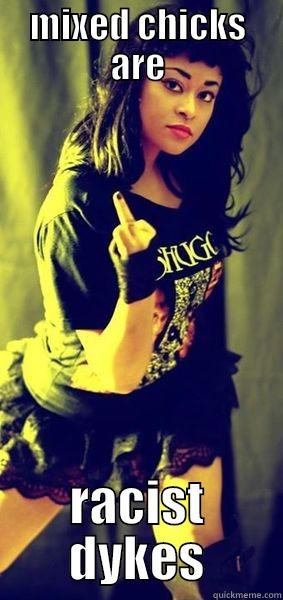 MIXED CHICKS ARE RACIST DYKES Misc