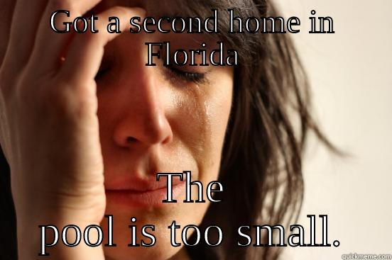 GOT A SECOND HOME IN FLORIDA THE POOL IS TOO SMALL. First World Problems