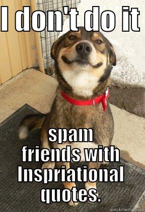 I DON'T DO IT  SPAM FRIENDS WITH INSPRIATIONAL QUOTES. Good Dog Greg