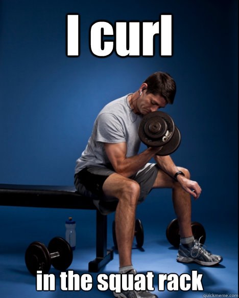 I curl in the squat rack  Workout Paul Ryan