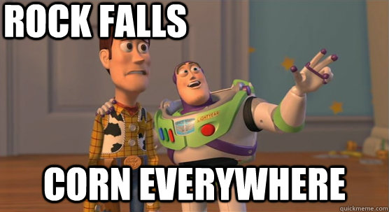 rock falls corn everywhere  Toy Story Everywhere