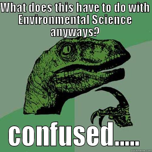 WHAT DOES THIS HAVE TO DO WITH ENVIRONMENTAL SCIENCE ANYWAYS? CONFUSED..... Philosoraptor