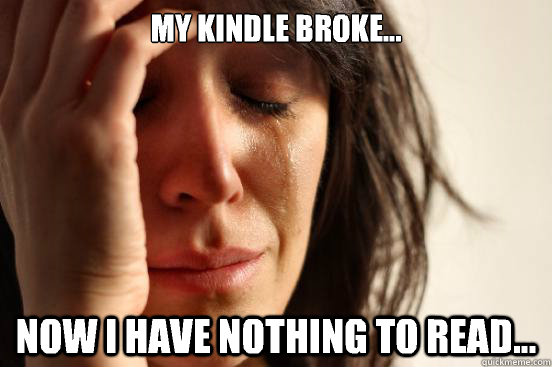 My Kindle broke... now I have nothing to read...  First World Problems