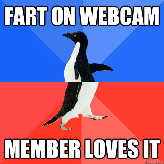 fart on webcam member loves it  Socially Awkward Awesome Penguin