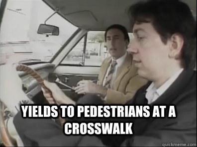 Yields to pedestrians at a crosswalk   Seattle Driver