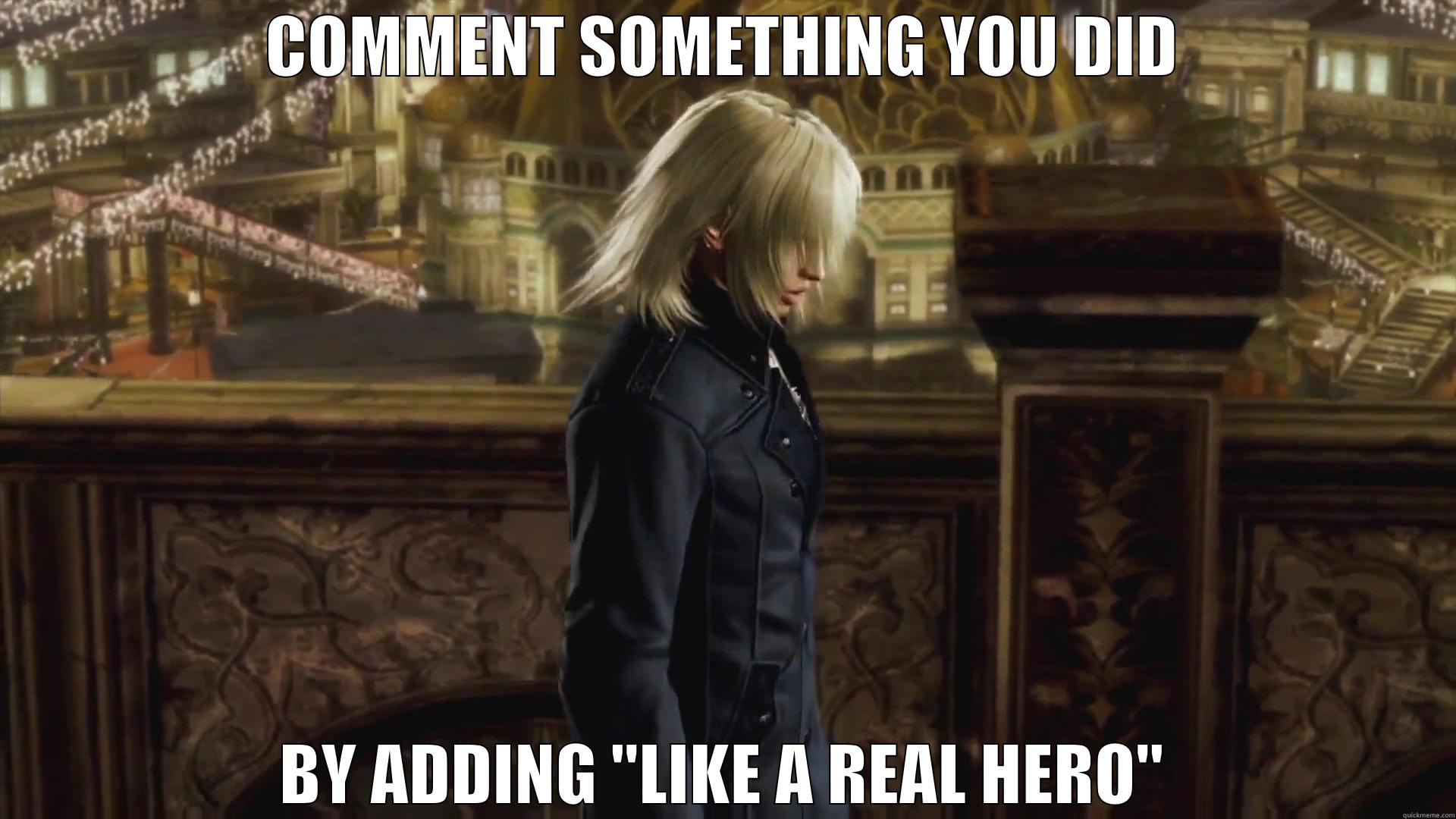 COMMENT SOMETHING YOU DID BY ADDING 