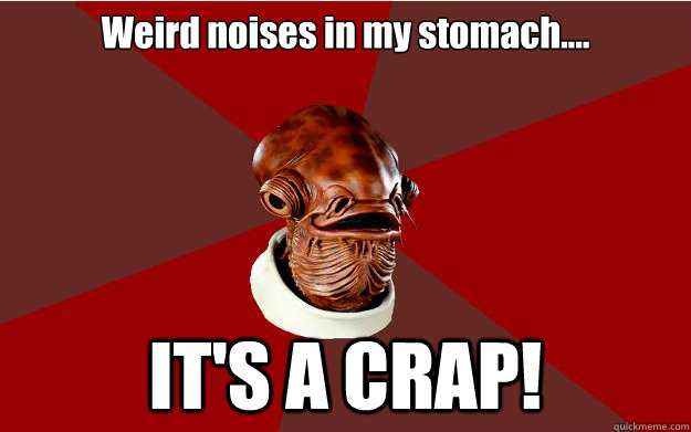 Weird noises in my stomach.... IT'S A CRAP!  
