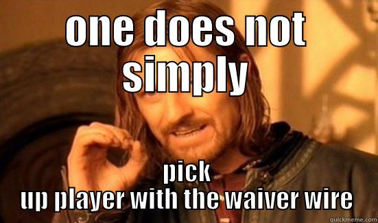 ONE DOES NOT SIMPLY PICK UP PLAYER WITH THE WAIVER WIRE Boromir
