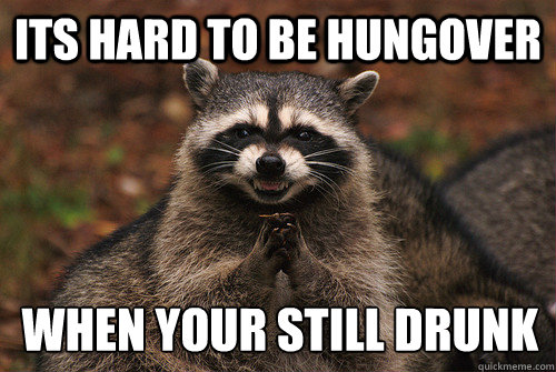 ITS HARD TO BE HUNGOVER WHEN YOUR STILL DRUNK - ITS HARD TO BE HUNGOVER WHEN YOUR STILL DRUNK  Insidious Racoon 2