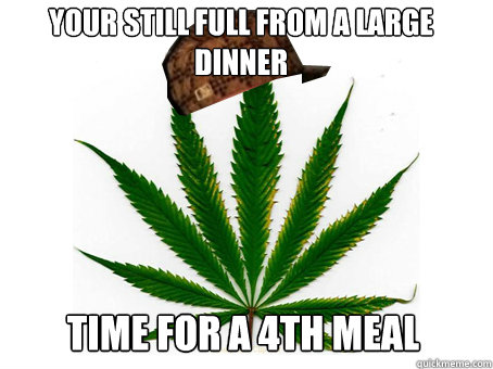 Your still full from a Large dinner  Time for a 4th meal  - Your still full from a Large dinner  Time for a 4th meal   Scumbag Marijuana