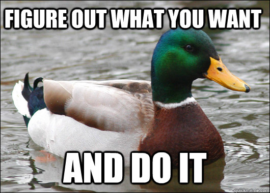 Figure out what you want And Do it  Actual Advice Mallard