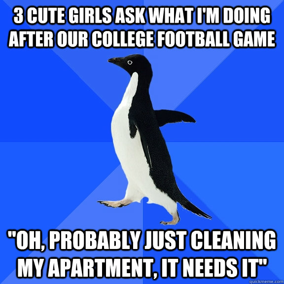 3 cute girls ask what I'm doing after our college football game 