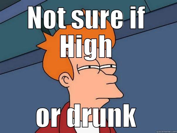 Not sure... - NOT SURE IF HIGH OR DRUNK Futurama Fry