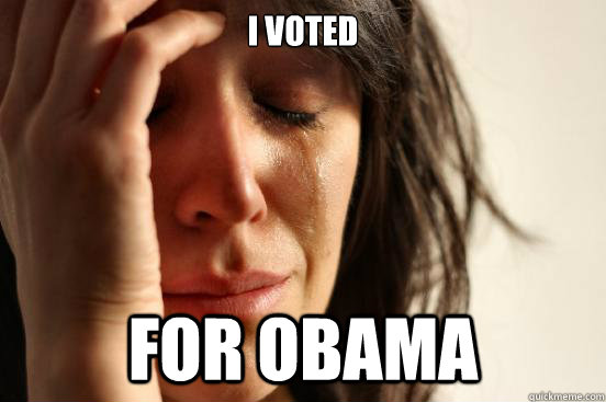 I voted for Obama  First World Problems